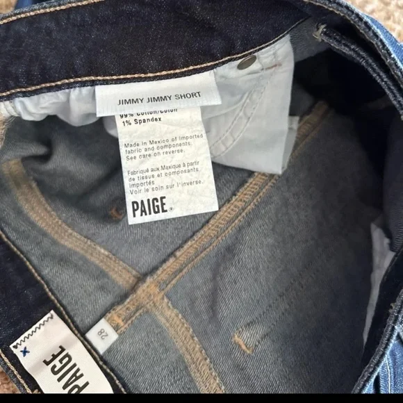 NWT PAIGE Jimmy Jimmy Short Cuffed Dark Wash 
size 28 - Picture 12 of 12